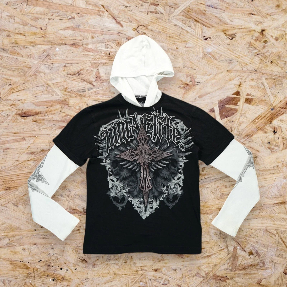 Y2K MMA Elite Thermal Layered Long Sleeve Shirt Grunge Goth Mens Medium Rare Unisex , , , Long Sleeve Tee