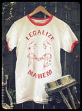 LEGALIZE MAYHEM handcuffed freedom tee outlaw biker chopper panhead springer Unisex , , , Long Sleeve Tee