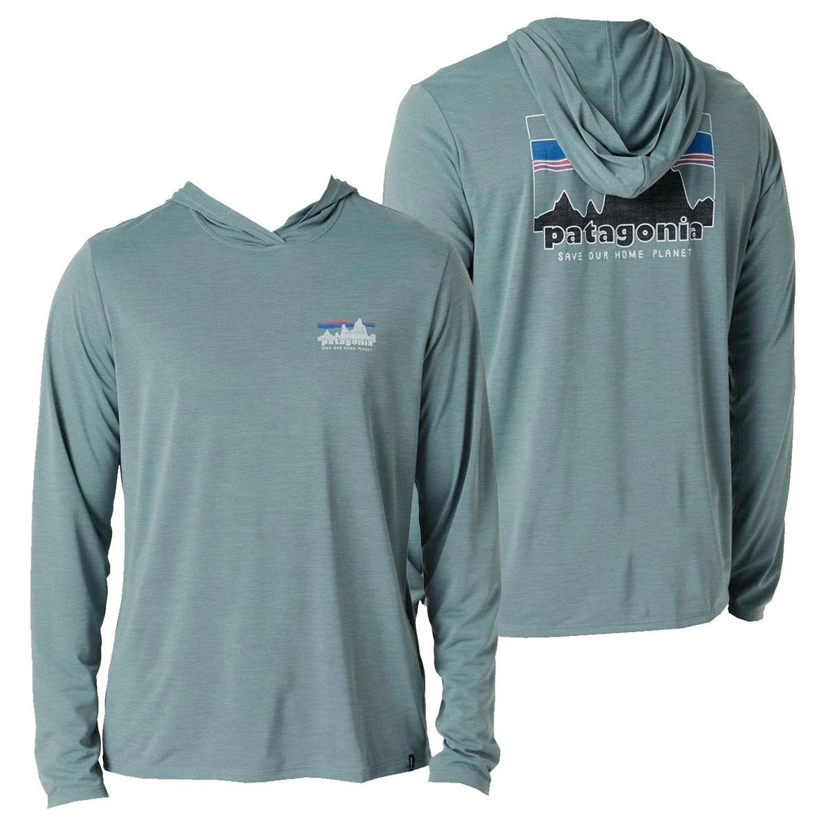 Patagonia Mens Capilene Cool Daily Hoody '73 Skyline L/S Blue Sage X-Dye Unisex , , , Long Sleeve Tee