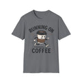 Running on Coffee | Cute Coffee Cup Illustration Unisex , , , Long Sleeve Tee