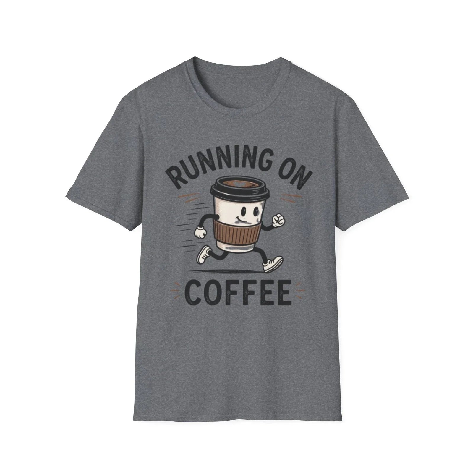 Running on Coffee | Cute Coffee Cup Illustration Unisex , , , Long Sleeve Tee