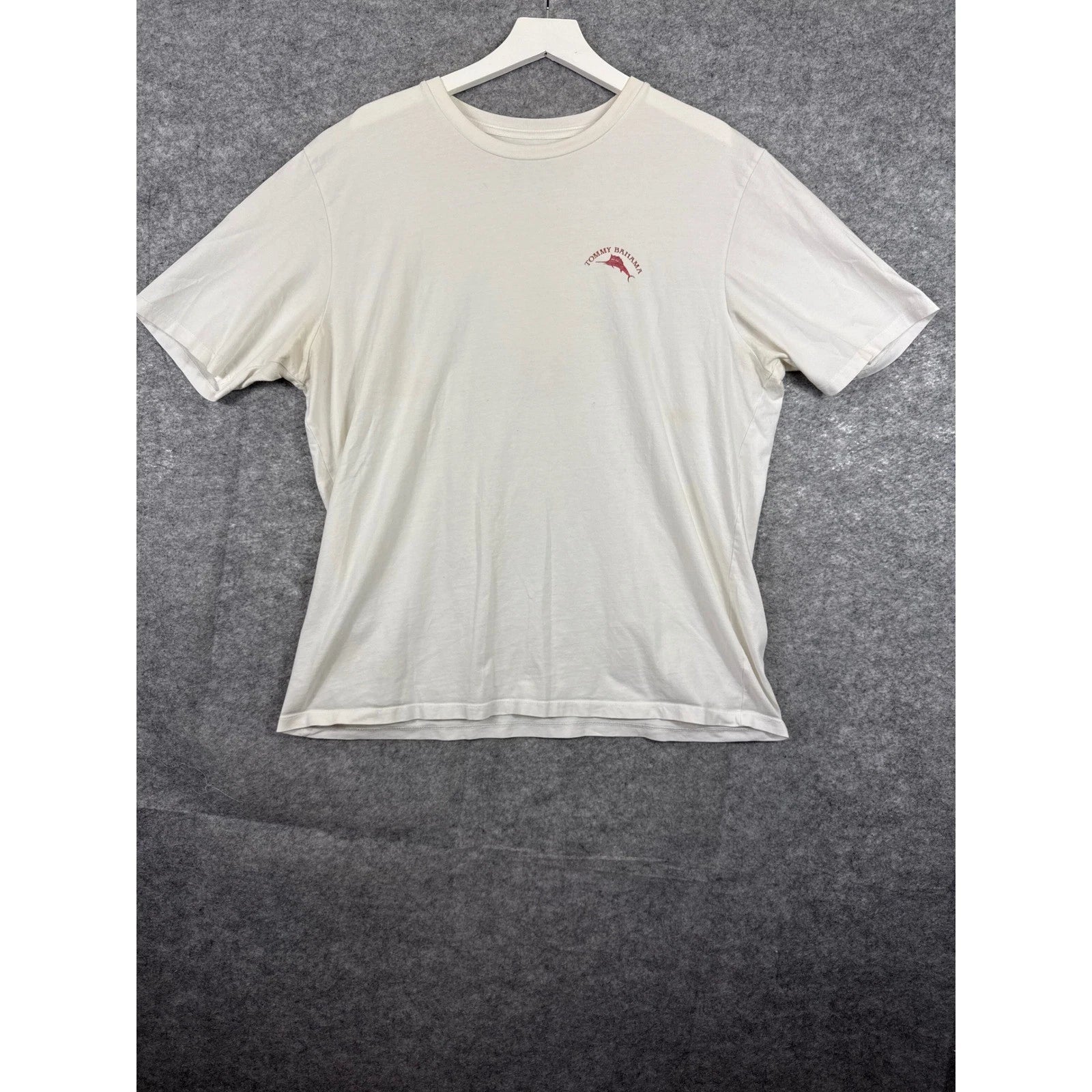 Tommy Bahama Relax Mens XL White Zinspiration Wine Graphic T-Shirt Cotton
