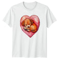 Sleeping Puppy Heart Watercolor Dogs Mens Womens Tee Graphic Top Unisex , , , Long Sleeve Tee