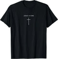 Jesus Is King Cross - Minimalist Christian Religious Jesus Unisex , , , Long Sleeve Tee