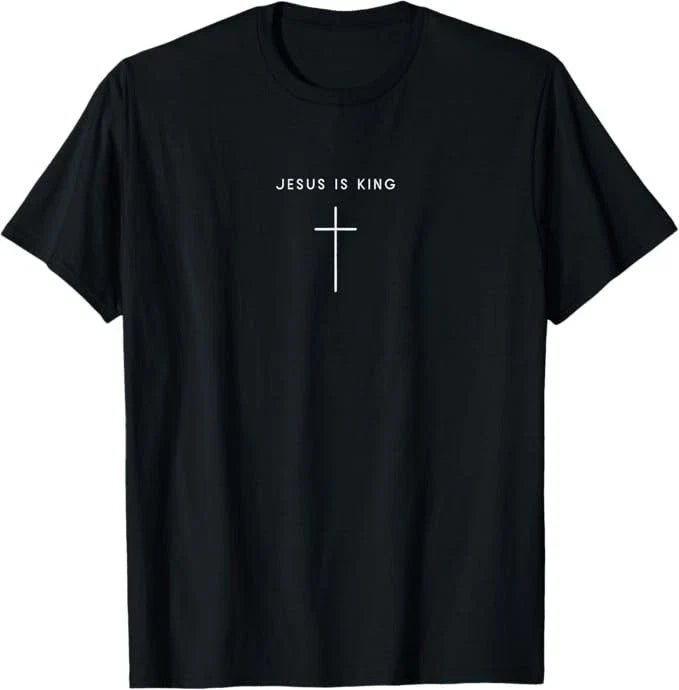 Jesus Is King Cross - Minimalist Christian Religious Jesus Unisex , , , Long Sleeve Tee