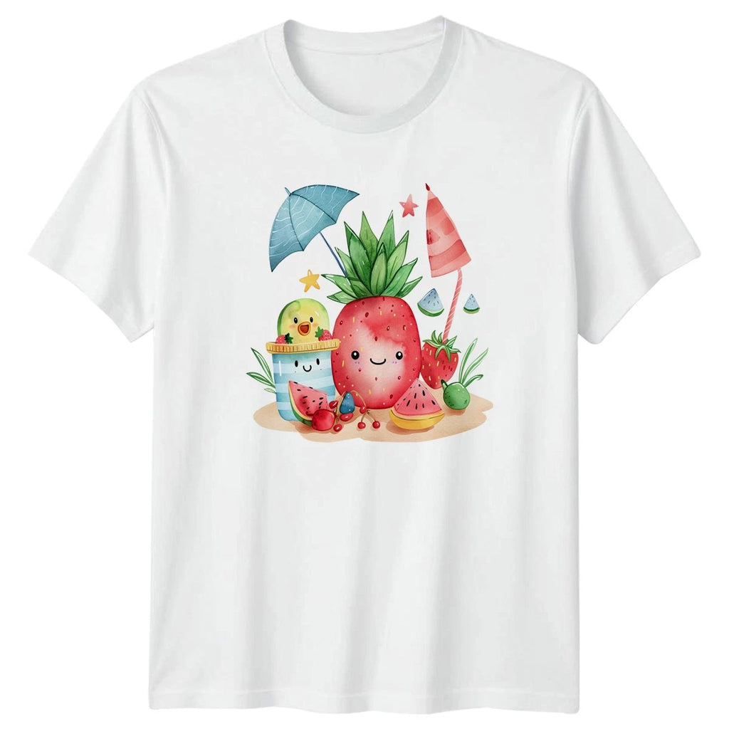 Kawaii Tropical Fruit T-Shirt Summer Beach Gift For Him And Her
