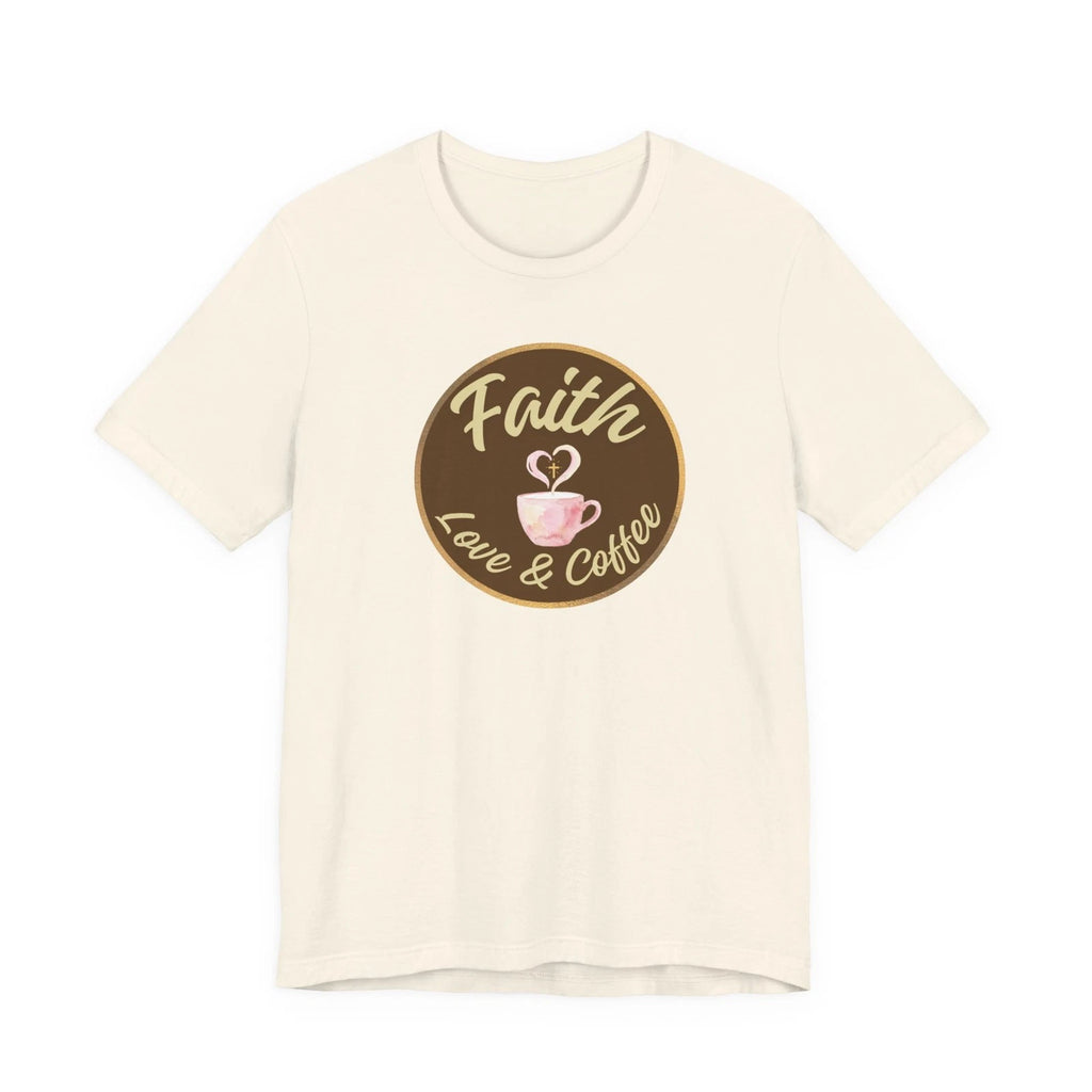 Faith Love & Coffee t-shirt | Coffee Cup Christian Faith Design