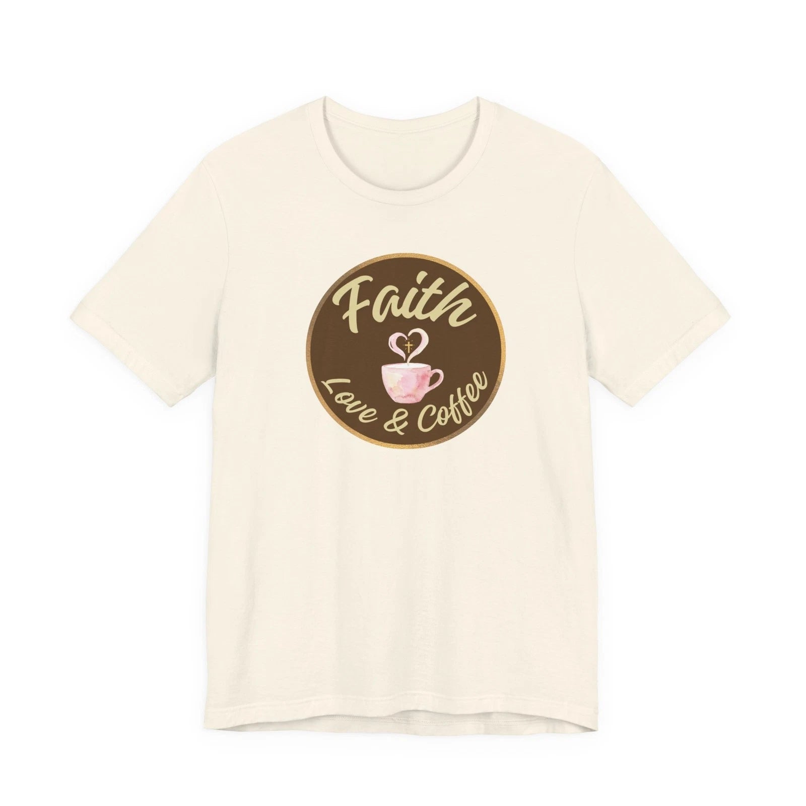 Faith Love & Coffee t-shirt | Coffee Cup Christian Faith Design