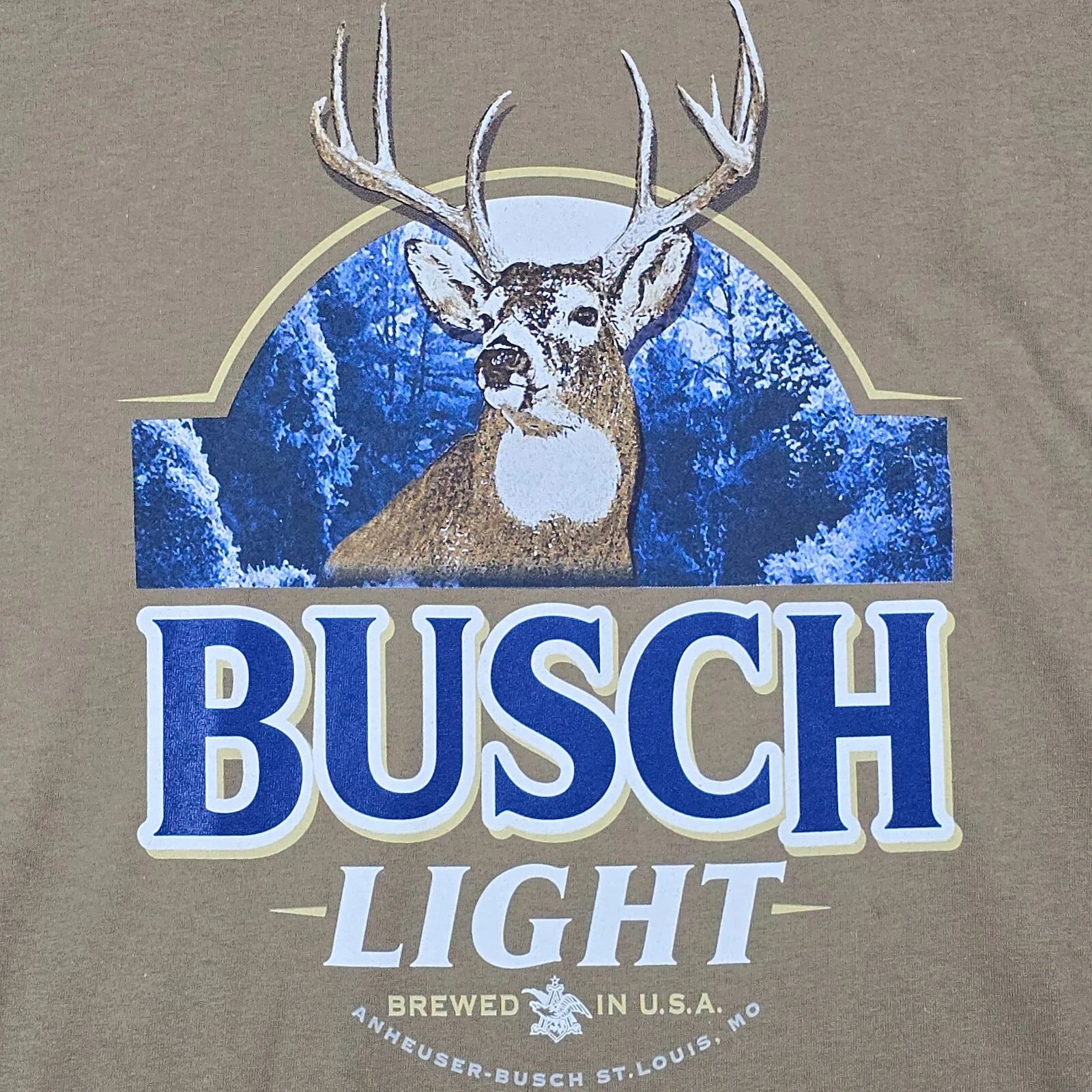 BUSCH LIGHT BEER Shirt Mens 2XL XXL BROWN BREW FISHING MENS PULLOVER CASUAL NWT