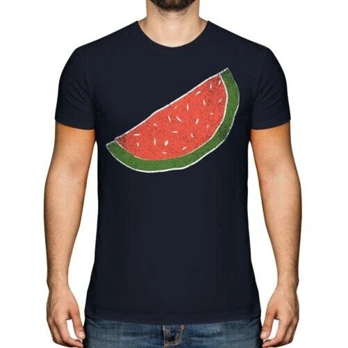 GRUNGE MELON SLICE MENS TEE TOP GIFT SKETCH DRAWING Unisex , , , Long Sleeve Tee