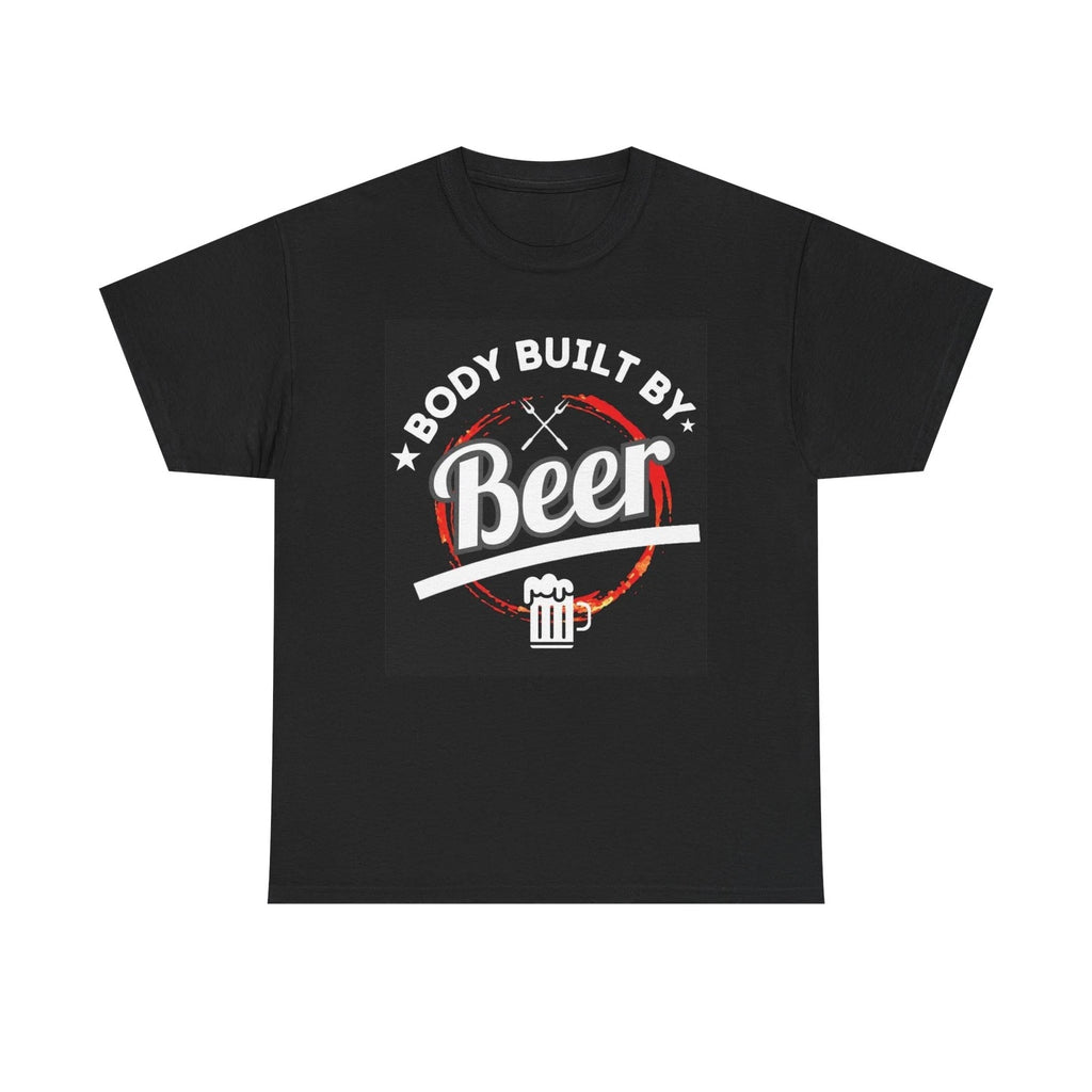 Body Built By Beer Graphic T Shirt Funny Jokes Unisex Heavy Cotton Tee