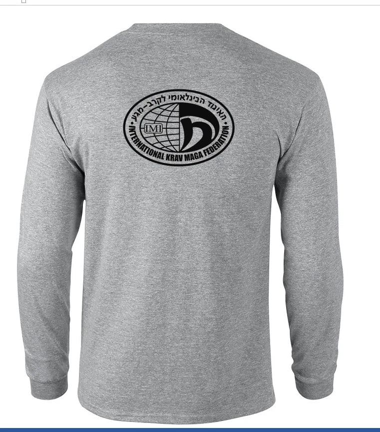 Krav Maga IDF Israel Defence Martial Art Combat Shirt Sport Gray Long Sleeve Unisex , , , Long Sleeve Tee
