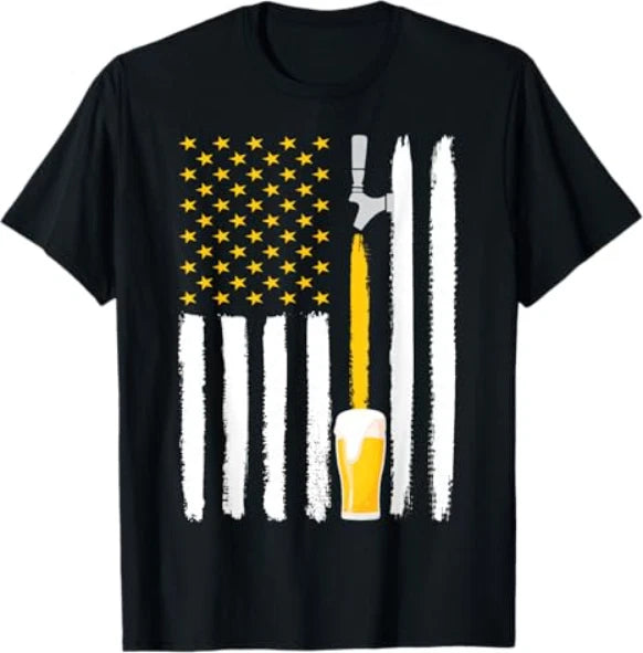 Craft Beer American Flag USA 4th July Brewery T-Shirt