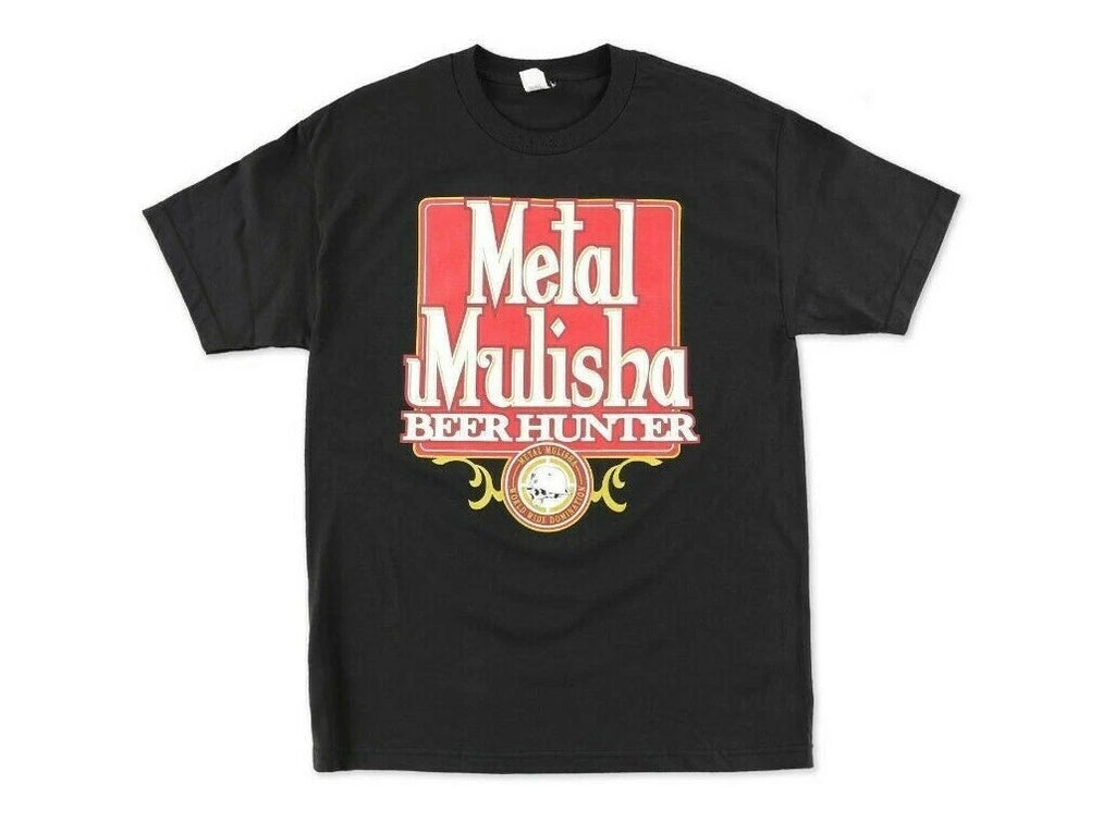 Metal Mulisha BEER HUNTER Black Red White Gold Screenprint Men's T-Shirt