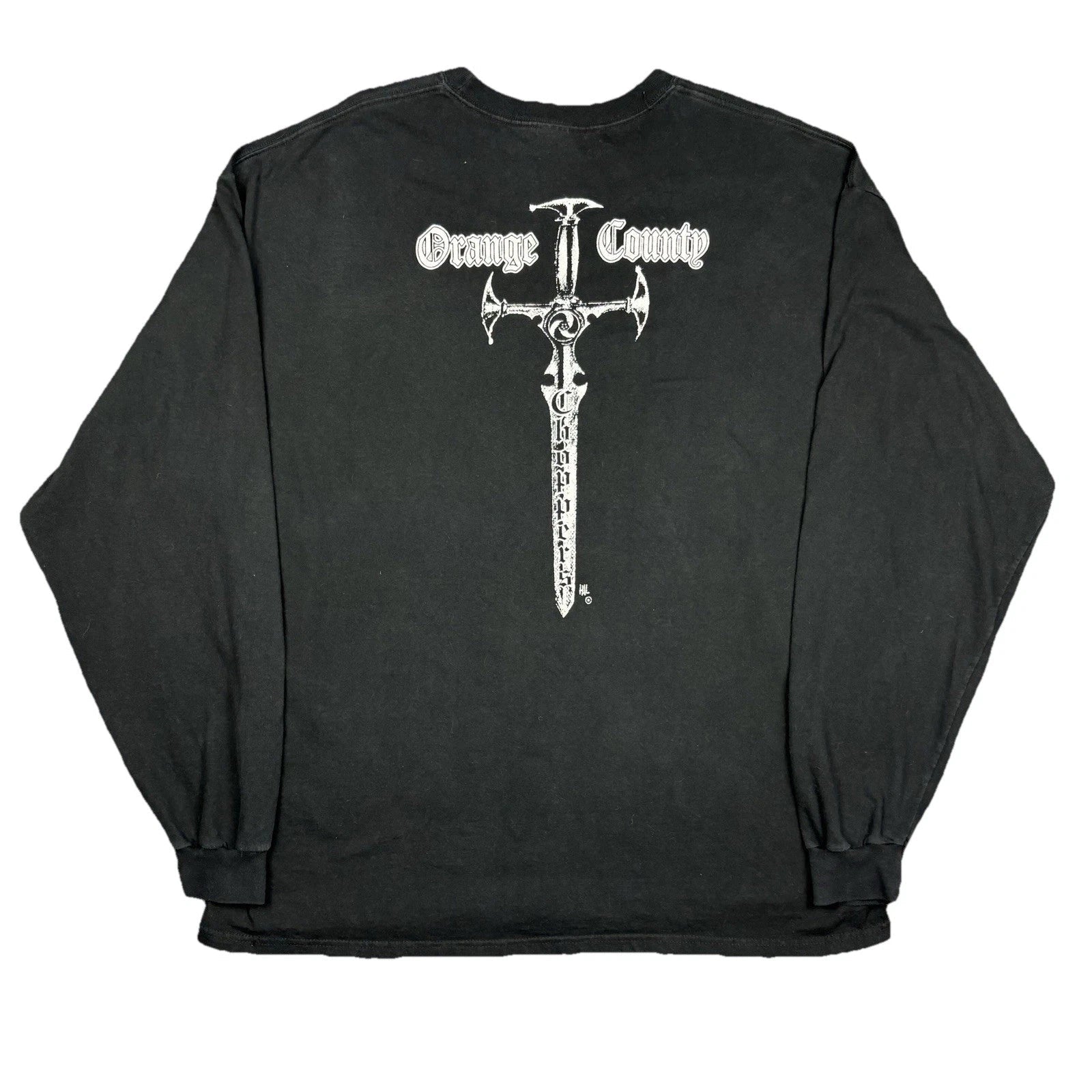 Orange County Choppers Long Sleeve Shirt 2XL Black Cross Sword OCC Biker Y2K Unisex , , , Long Sleeve Tee