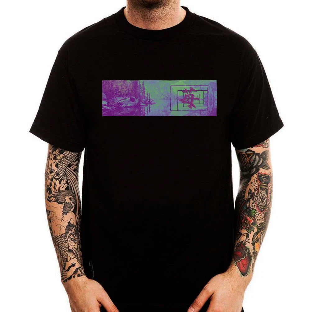Vaporwave Japanese Lake Forest Beautiful Aesthetics Printed Cotton Men's Unisex , , , Long Sleeve Tee
