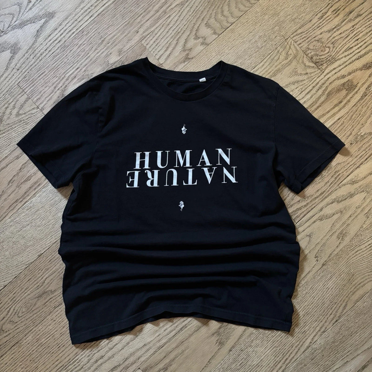 Human Natire Creative Agency Promo Graphic T Shirt Black Minimalist Mirror Logo Unisex , , , Long Sleeve Tee