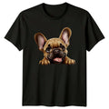 Cute French Bulldog Puppy Peekaboo Graphic Unisex , , , Long Sleeve Tee