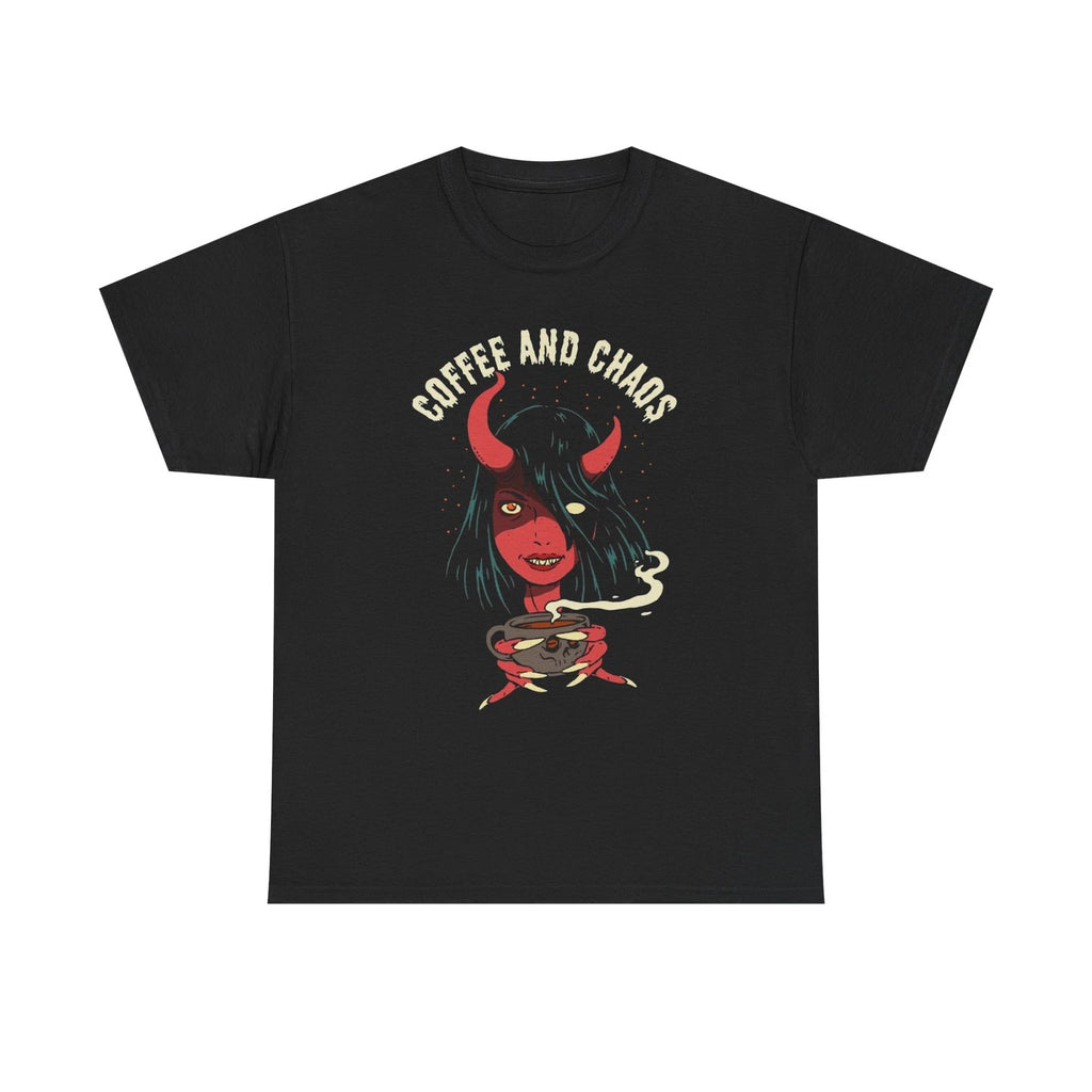 Coffee And Chaos Graphic T-Shirt Unisex Heavy Cotton Tee Gift