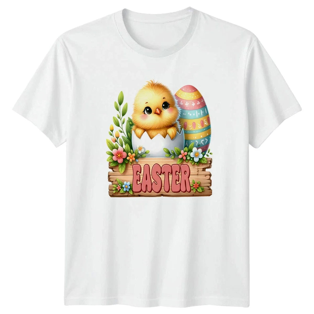 Cute Fluffy Chick In Cracked Baby Chick Easter Holiday Gift Unisex , , , Long Sleeve Tee