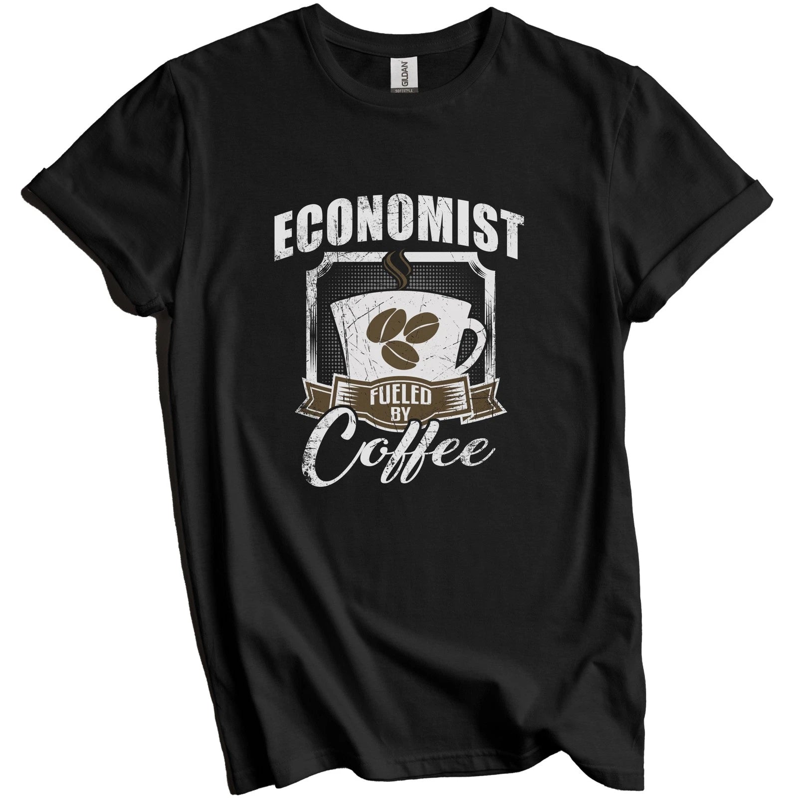 Economist Fueled By Coffee Funny T-Shirt Gift for Economist