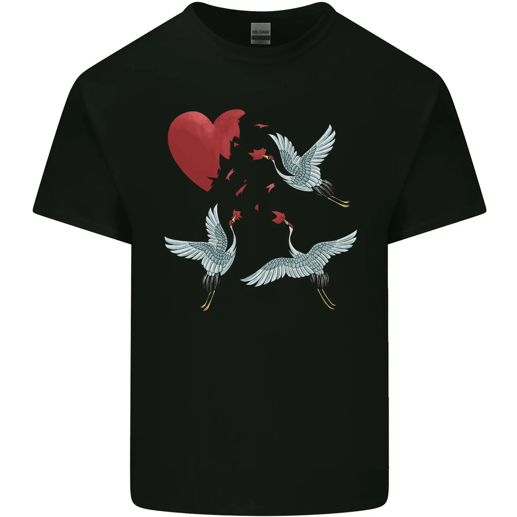 Crane Heart Anti Valentines Day Single Funny Mens Cotton T-Shirt Tee Top