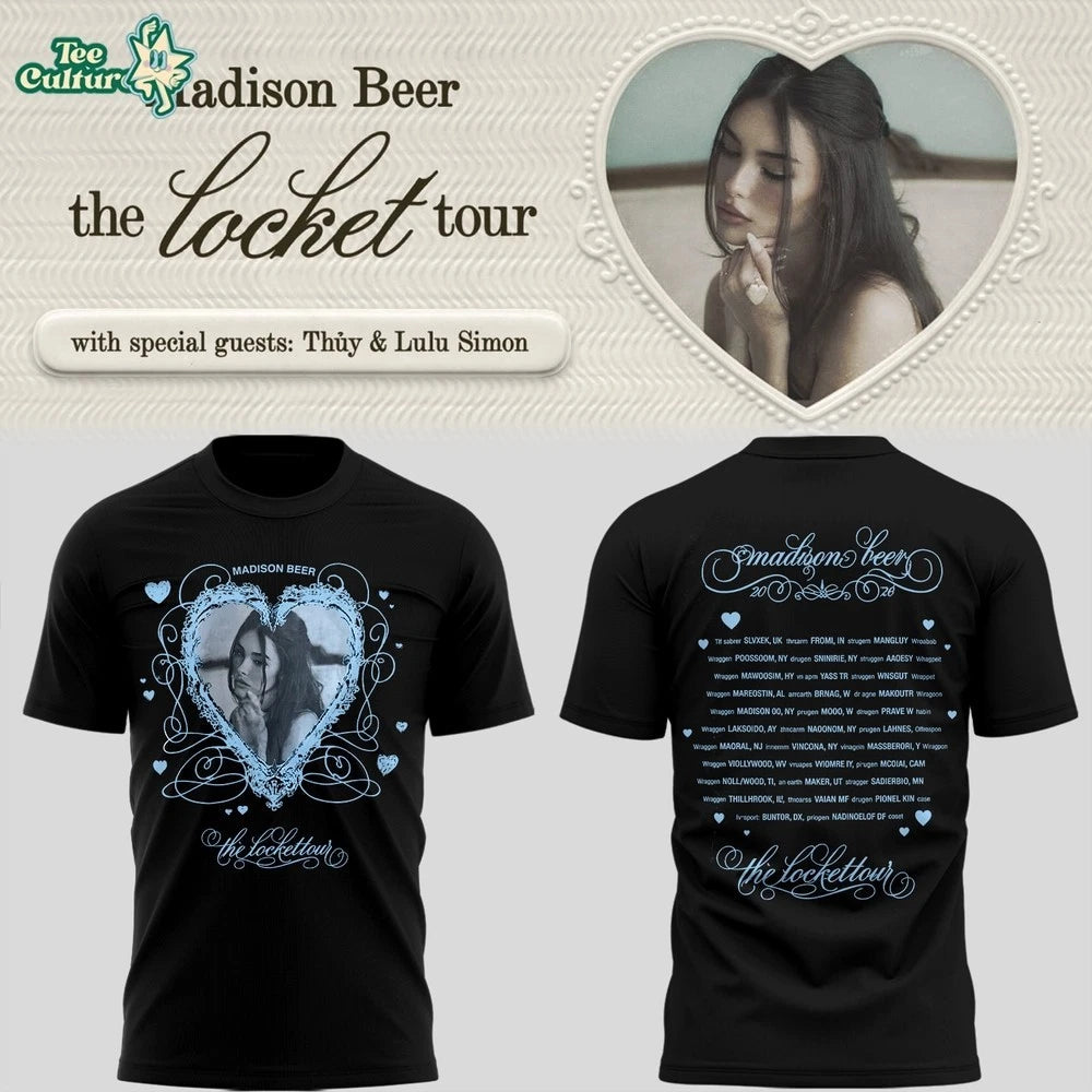 SALE Madison Beer Locket Tour Inspired V2 Graphic Print Fan Tee Shirt Unisex Fit