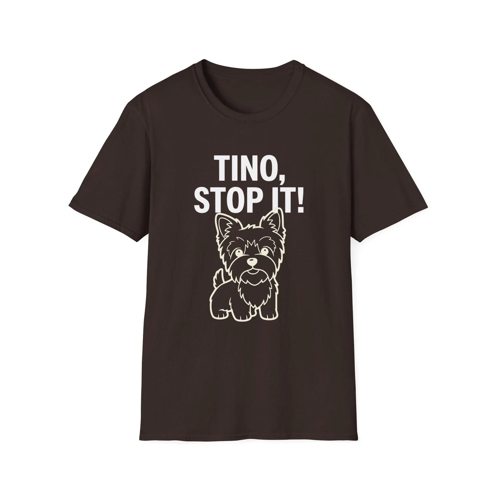 "Tino, Stop It!" Cute Yorkie Dog Graphic Tee Unisex , , , Long Sleeve Tee