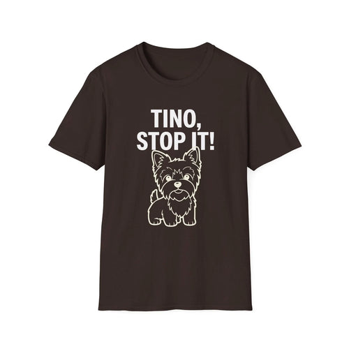 "Tino, Stop It!" Cute Yorkie Dog Graphic Tee Unisex , , , Long Sleeve Tee