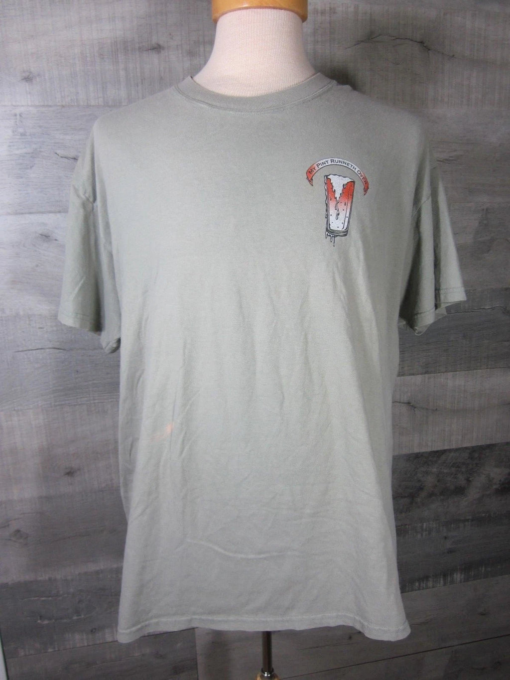 Hanes Beefy T-shirt My Pint Runneth Over The Beer-Attitudes size L