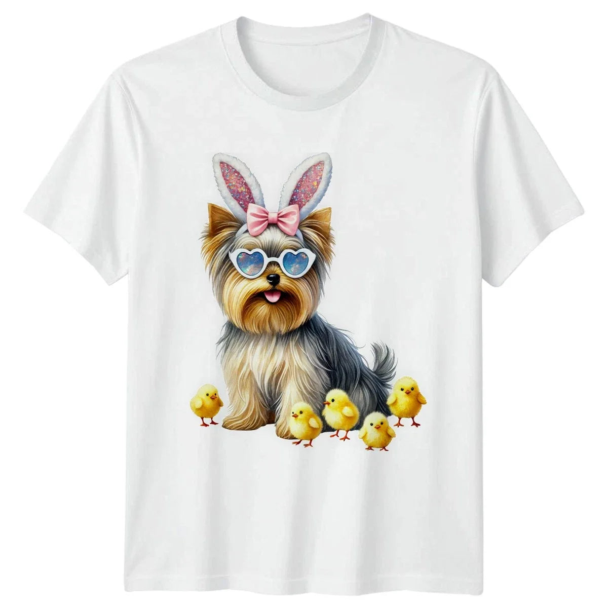 Cute Yorkshire Terrier Dog Wearing Bunny Womens Yorkie Easter Gift Unisex , , , Long Sleeve Tee