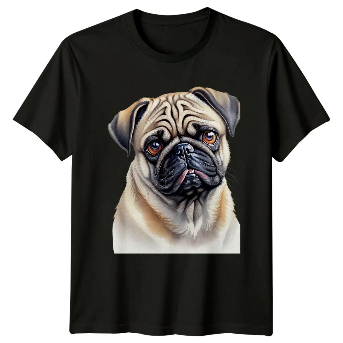 Cute Pug Dog Portrait Animal Lover Pet Owner Unisex , , , Long Sleeve Tee