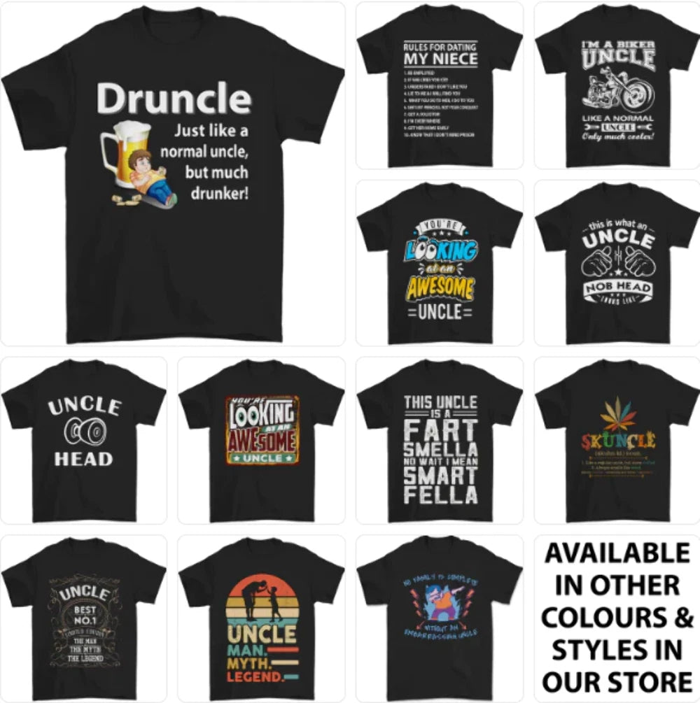 Uncle T-Shirt Funny Mens Tshirt Tee Top Niece Nephew