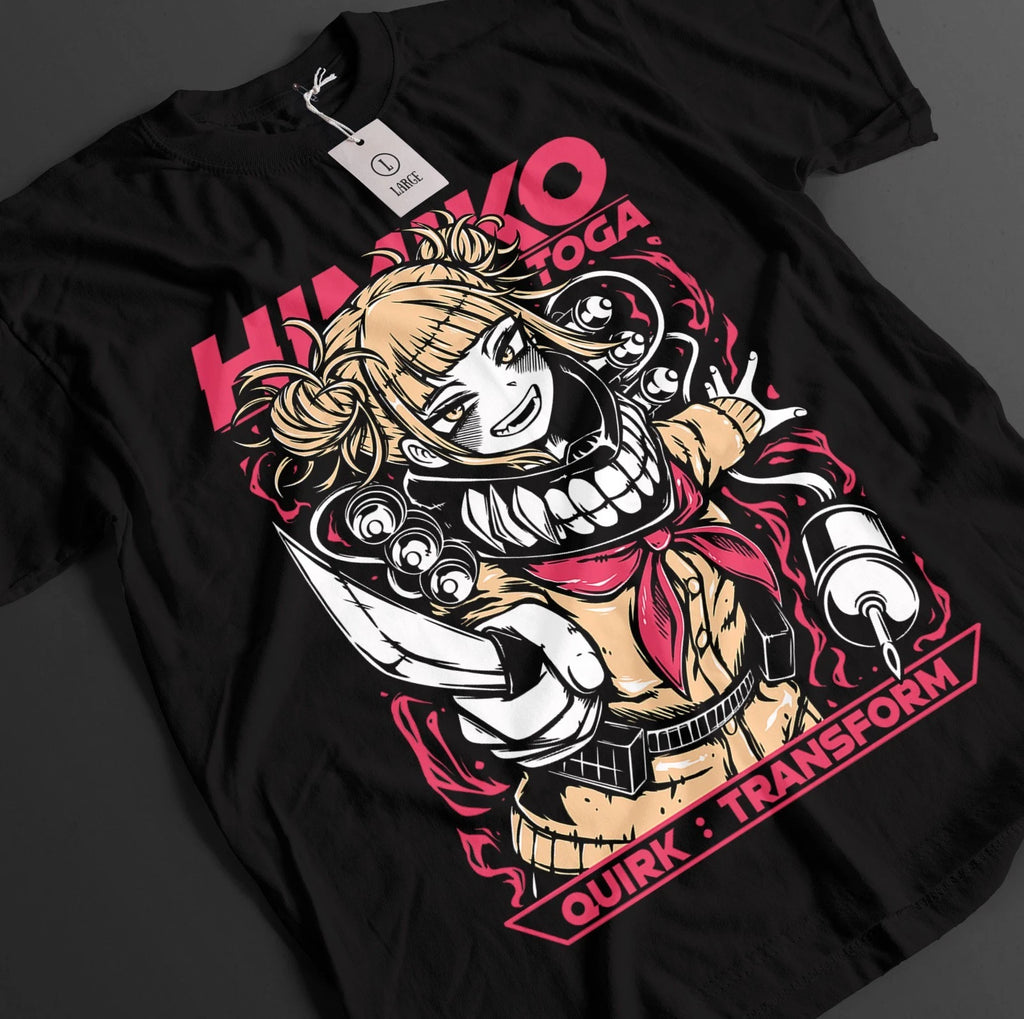 My Hero Academia Shirt Himiko Toga Tshirt Deku Top Todoroki MHA Waifu Unisex Tee