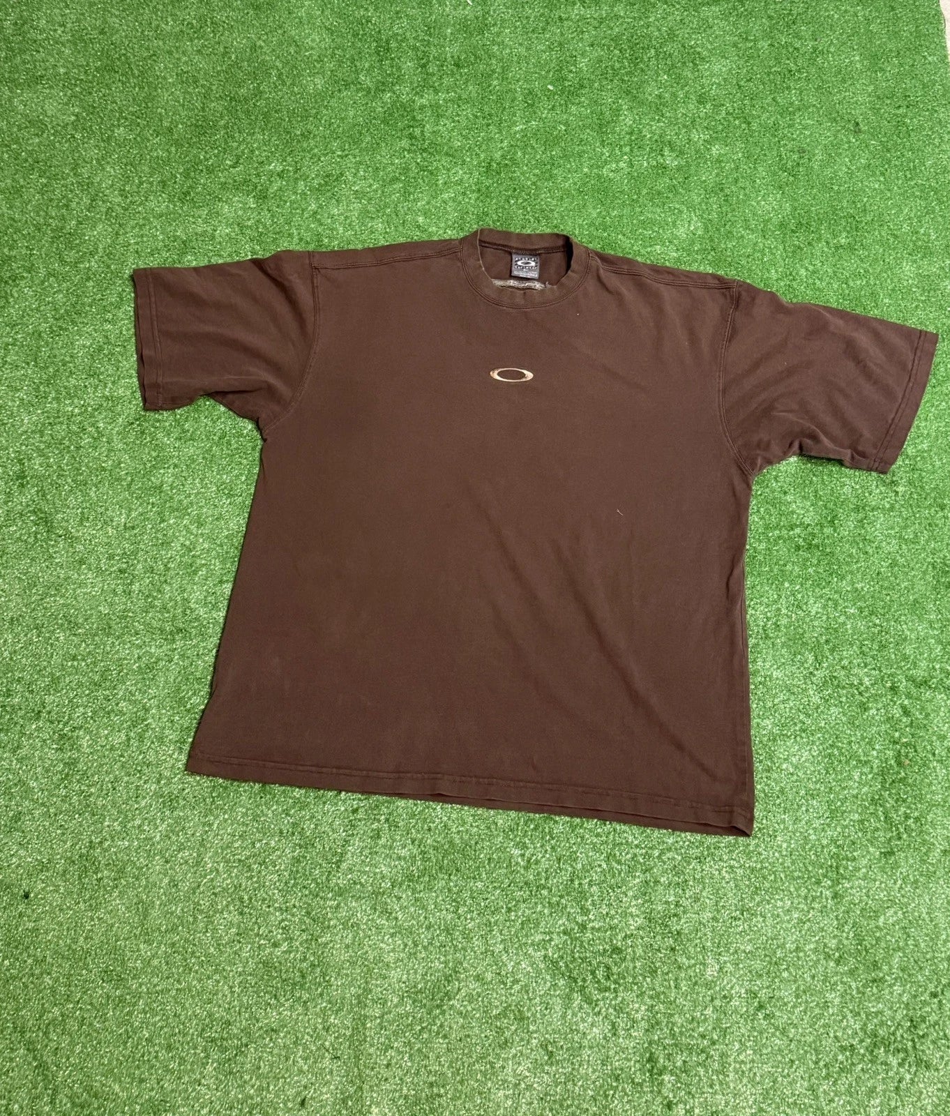 Vintage Oakley Software Sz Large Center Logo Brown Y2K Grunge Unisex , , , Long Sleeve Tee
