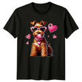 Dog With Pink Hearts Sunglasses Bubble Gum Animals Dogs Mens TShirt Womens Tee Unisex , , , Long Sleeve Tee