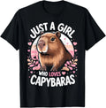 Funny Cute Just a Girl Who Loves Capybaras Lover Unisex Unisex , , , Long Sleeve Tee