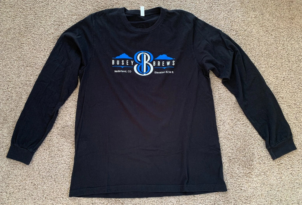 Nederland Colorado T Shirt Size Medium Busey Brews BBQ Black Long Sleeve NWOT