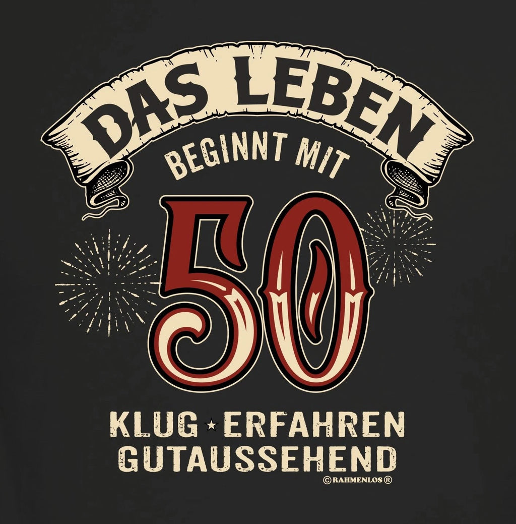 50th Birthday Men's T-Shirt Life Begins At 50 Funny Quote Shirt