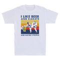 I Like Beer and Karate and Maybe 3 People Novelty Vintage Men's T Shirt Funny