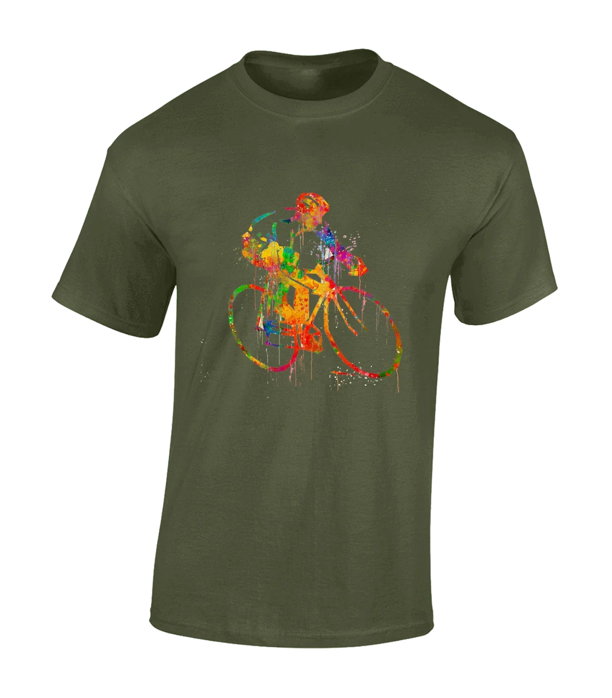 WATERCOLOUR CYCLING MENS T SHIRT COOL BIKE BIYCYCLE DESIGN CYCLIST GIFT IDEA DAD Unisex , , , Long Sleeve Tee