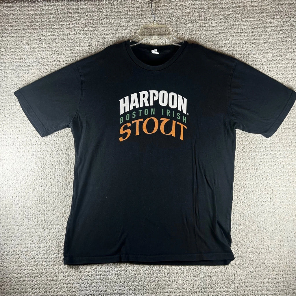 Harpoon Boston Irish Stout T-Shirt XL Black Brewed in Boston Beer Graphic