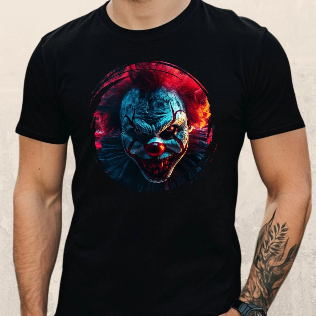 Mens Horror Clown Motif Cotton T-Shirt Size S to 5XL