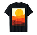 Cyclist Sunset Landscape Minimalist Bike Art Unisex , , , Long Sleeve Tee