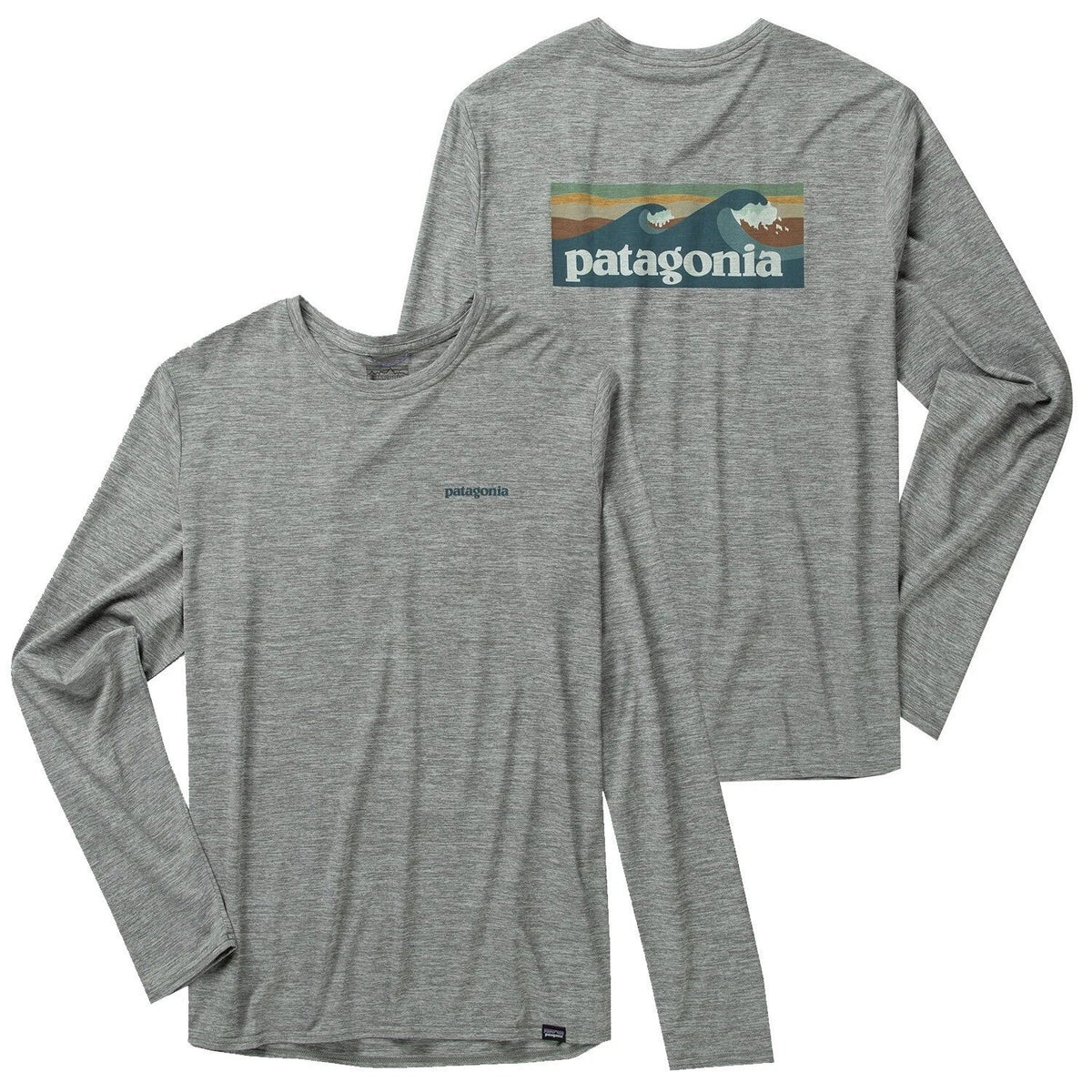 Patagonia Mens - Capilene Cool Daily Graphic L/S Waters -Boardshort Grey Unisex , , , Long Sleeve Tee