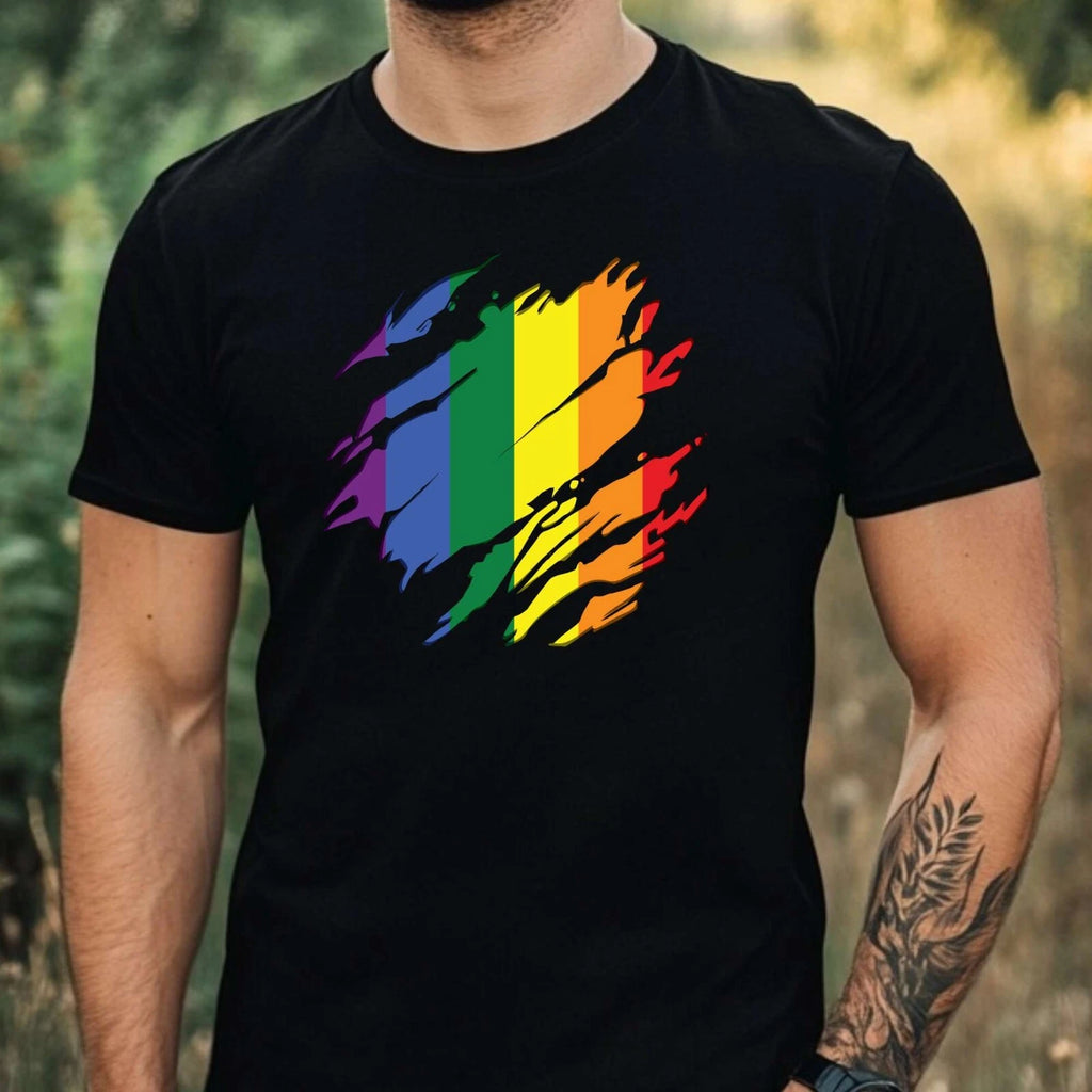 Mens Pride Month Motif Cotton T-Shirt Size XS to 5XL