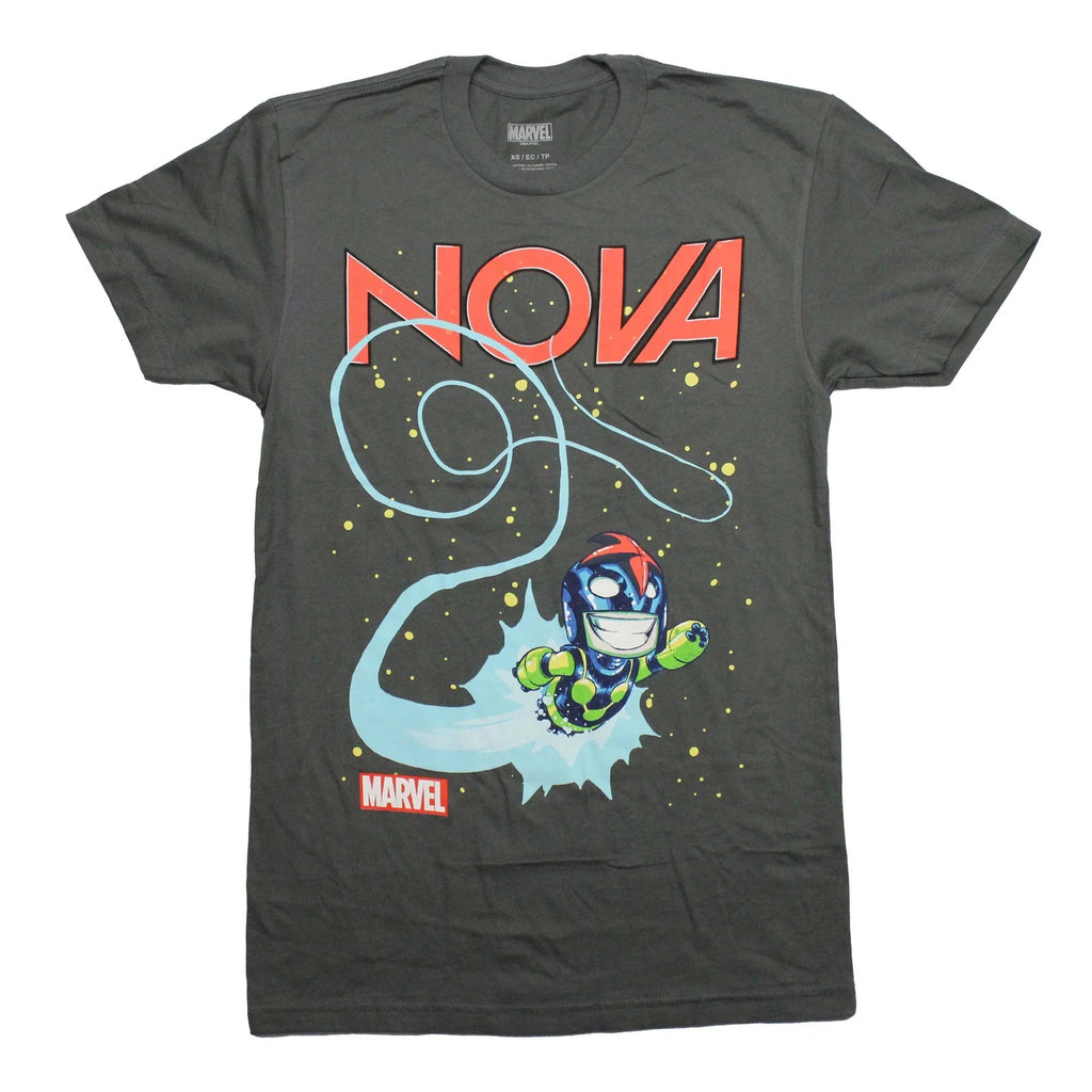 Nova New Adult T-Shirt - Chibi Skottie Younng Art Flying Below Name