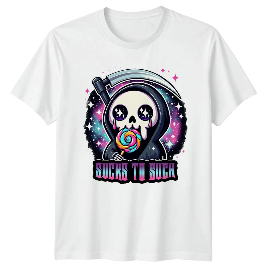 Sucks To Suck T-Shirt Kawaii Goth Humour Birthday Gift For Him And Her