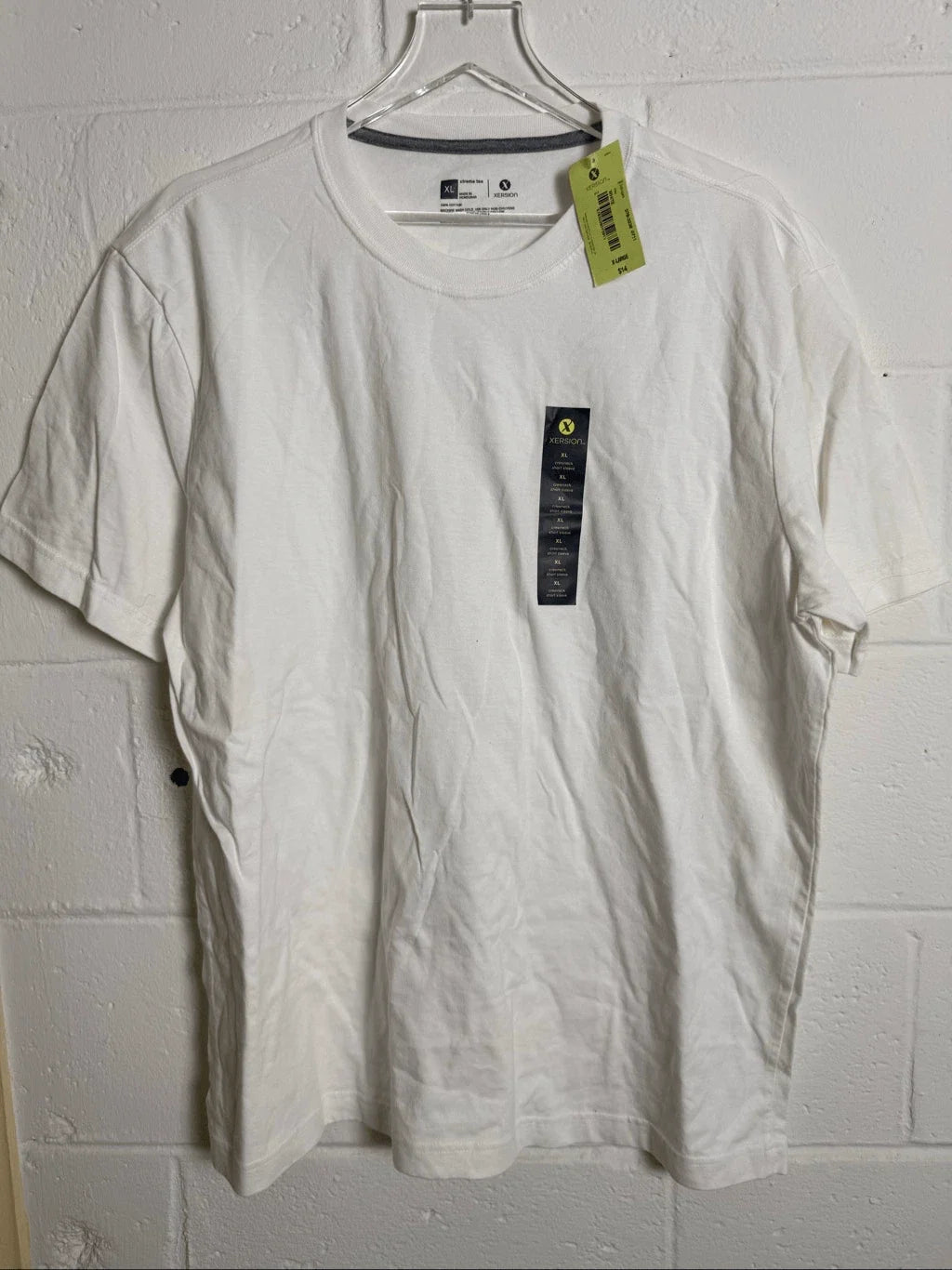 NWT Xersion 100% Cotton White Crewneck XL Minimalist Basic Tee Unisex , , , Long Sleeve Tee