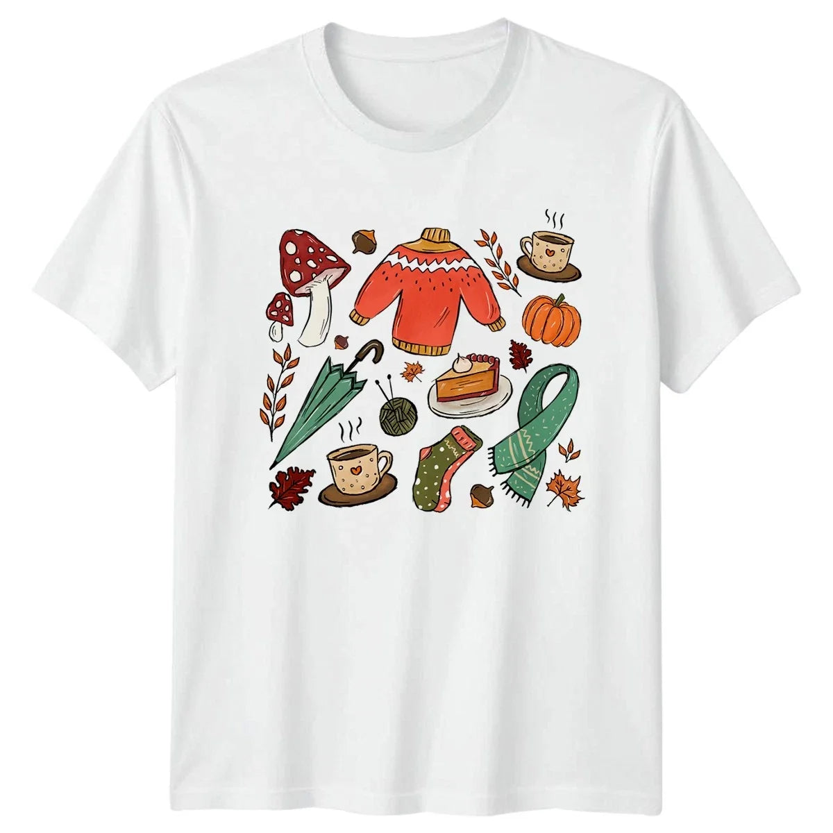 Cozy Autumn Aesthetic Sweater Weather Pumpkin Fall Doodle Unisex , , , Long Sleeve Tee